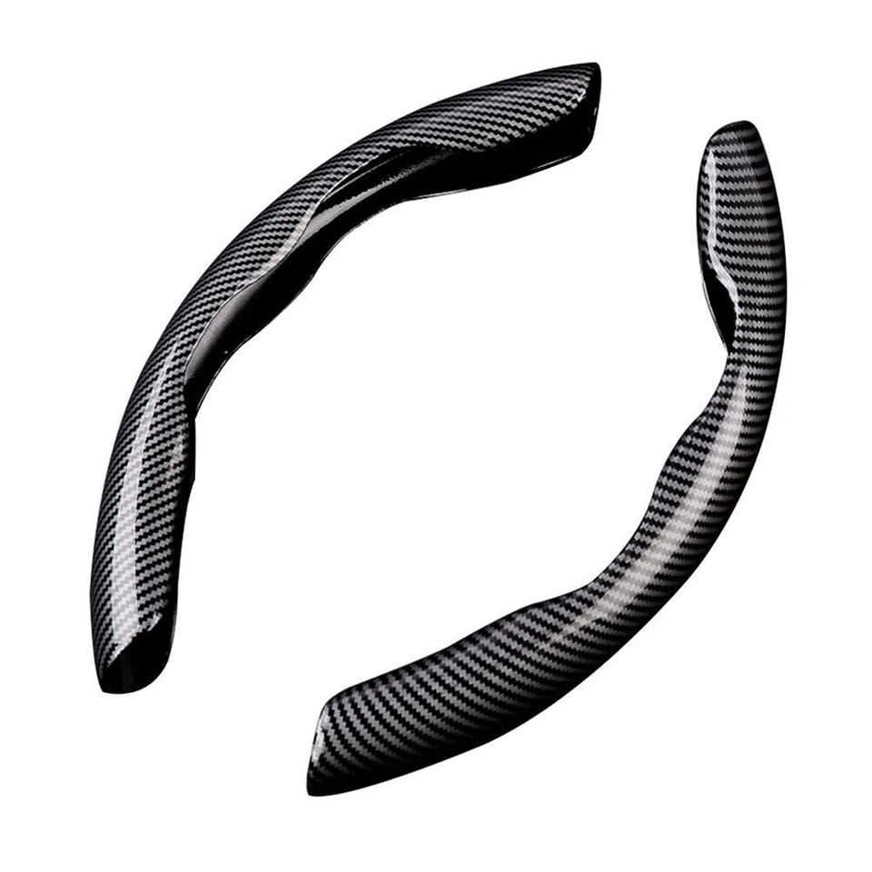 Protector antideslizante de fibra de carbono con cubierta elevadora para volante de coche Nissan 2 piezas Foto 4 de 4