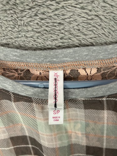 Xhilaration Womens small Tops Pink Plaid Lace Back Shirt NWT Sheet Short Sleeve - Picture 4 of 11