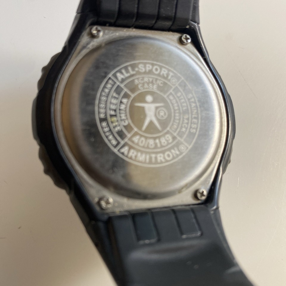 Vintage Armitron All Sport Watch Men Digital Alarm Chronograph Nylon