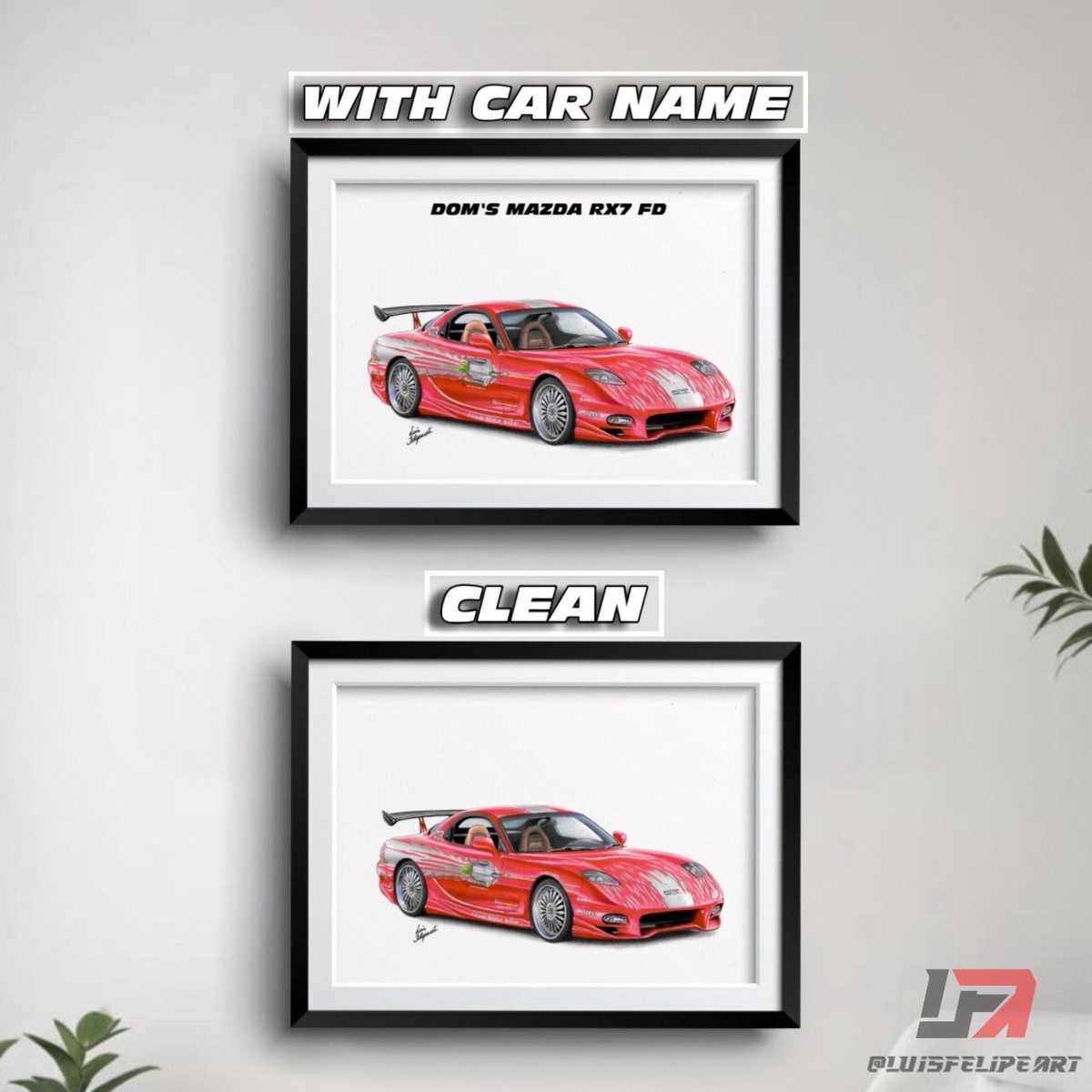 Fast and Furious car art poster: DOM'S MAZDA RX7 FD | eBay