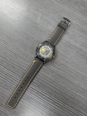 Armitron 20/4864DG Mens BROWN Tone Gold Accented Silicon Strap Watch           