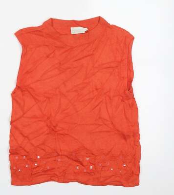Off Shoot Damen Orange Rundhals Viskosemischung Weste Pullover Größe M