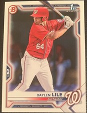 2021 BOWMAN DRAFT DAYLEN LILE WASHINGTON NATIONALS PROSPECT #BD-18 1ST BOWMAN