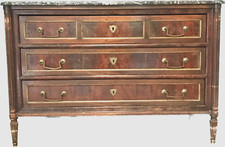 commode Louis XVI en acajou trois tiroirs en façade dessus