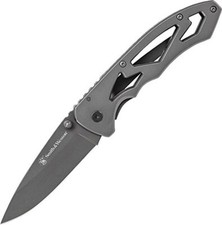 Smith  Wesson High Carbon S.S. Folding Knife with Drop Point Blade and Stain...
