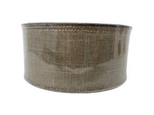 2.5" X 50 Yds Premium Wired Edge Holiday Ribbon - Taupe Gold Glitter - Mega Roll