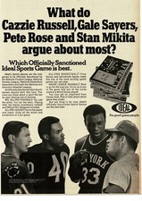 1969 IDEAL Sports Games Ad - Gale Sayers Pete Rose Cazzie Russell Stan Mikita