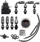 Universal Adjustable Fuel Pressure Regulator Kit 100psi Gauge An6 Fitting Black