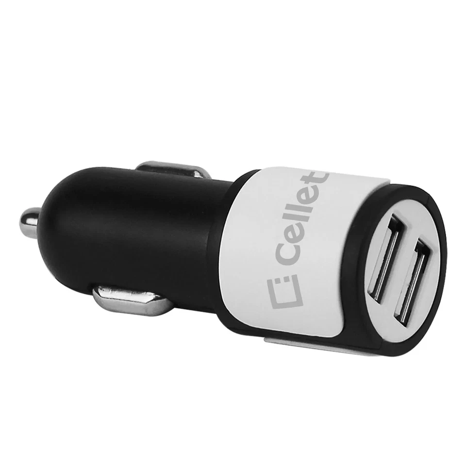 Cellet 2.1A/10W High Power Dual USB Car Charger (Type-C Cable Included) - White - Image 4 of 4
