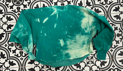 Vintage 1980s Champion Logo Stitched 80s Crop Top Tie Dye Pullover