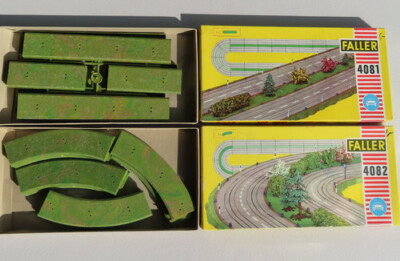 Faller AMS  4082 + 4081 -- Mittelstreifen-Set in OVP, 60er Jahre  #BNL1064