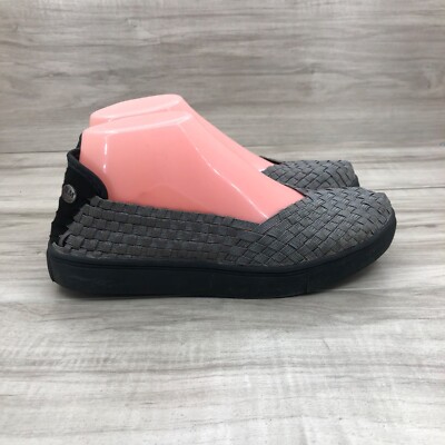 Bernie Mev Shoes Womens EU 37 Metallic Silver Woven Slip On