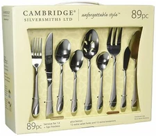 Flatware Service for 12 Stainless Steel Silverware with Hostess Set 89 Pieces