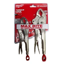 Milwaukee 48-22-3702 2Pc TORQUE LOCK MAXBITE Locking Pliers Set 7" & 10"