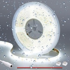 DC 12V COB LED Strip Light Cool White 6000K IP65 Waterproof 16.4ft 5M 1560LE...