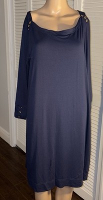 Lilly Pulitzer UPF 50+ Sophie Dress XL True Navy Blue 3/4 Sleeves Stretch Jersey