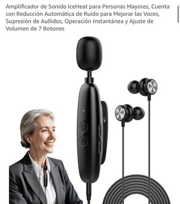 IceHeat Digital Hearing Amplifier Noise Canceling 7 Settings BTE Black Both Ears