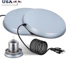 2Pack Chicken Water Heater for Winter 110Watt Heated Poultry Waterer Base Silver