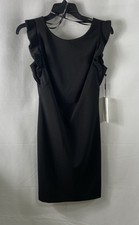 Calvin Klein Women's Black Ruffle Off The Shoulder Sheath Dress Sz 4 NWT