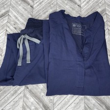 FIGS Technical Collection Women  s Top  Joggers Large Navy Blue EUC Pockets