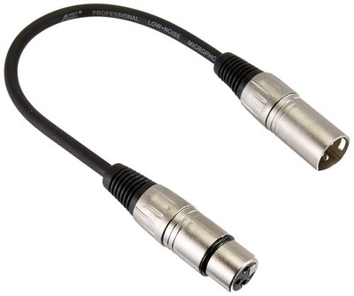 Audio2000'S ADC203MX2 1 ft XLF Female to XLR Male Microphone Cable (2-Pack)