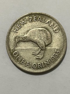 👀NEW ZEALAND 1933 FLORIN SILVER COIN NICE DETAILS SCARCE KGV ANTIQUE 👀