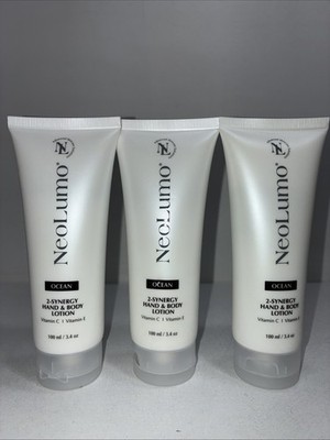 3 New Neolumo Ocean 2 Synergy Hand & Body Lotion 3.4 Oz Each 