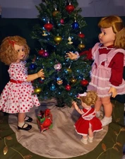 Vtg 1960s 35" Doll Unbranded Playpal Type Companion w Sisters 3 Dolls For Xmas