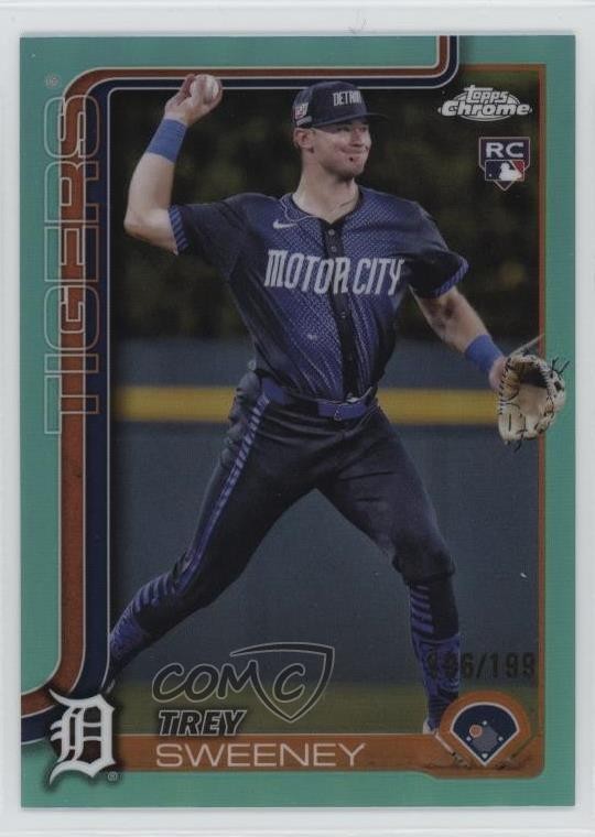 2025 Topps Chrome Aqua Refractor /199 Trey Sweeney #6 06l3
