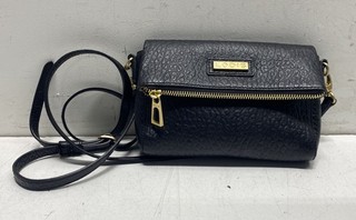 Lodis Black Pebbled Leather Crossbody Bag Gold Hardware