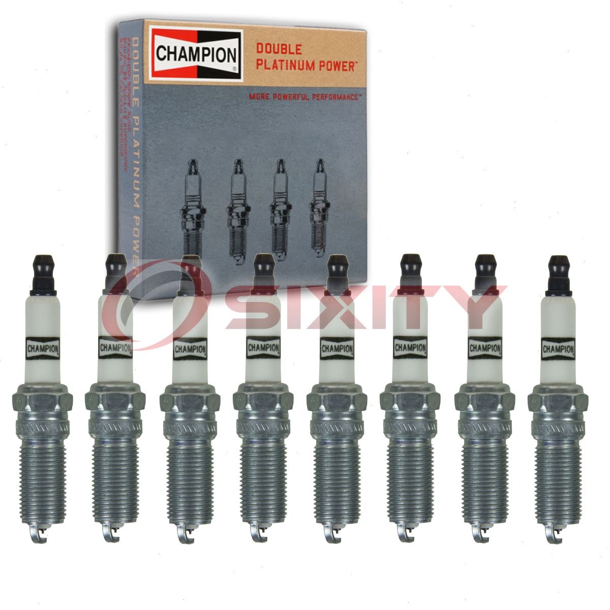 8 pc Champion Double Platinum Spark Plugs for 2018-2020 Ford F-150 5.0L V8 hl