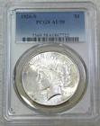 1926-S Peace Silver Dollar PCGS AU58 Frosty White PQ New Holder #B337C
