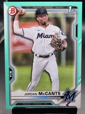 2021 Bowman Draft #BD-26 Jordan McCants Aqua #/199 1st