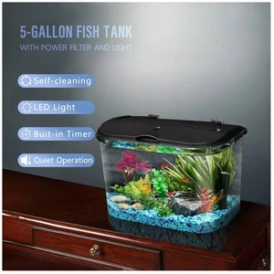 5-Gallon Kit Aquarium avec LED Éclairage & Filtre d'alimentation