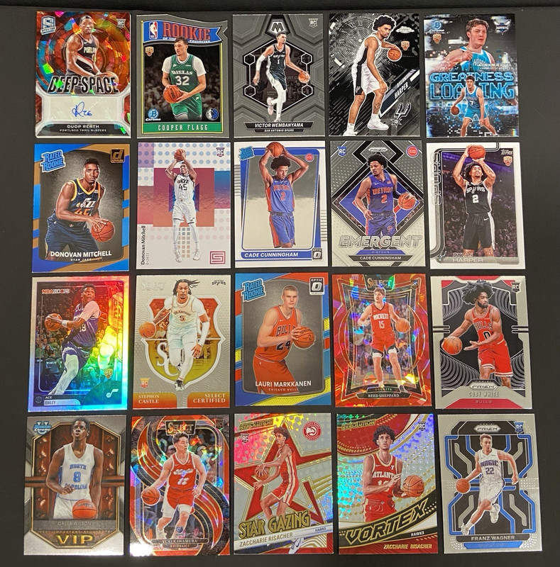 🔥20 Card NBA Rookie Lot AUTO /49 Flagg Harper Wembanyama Ace Kon Mitchell+ RC