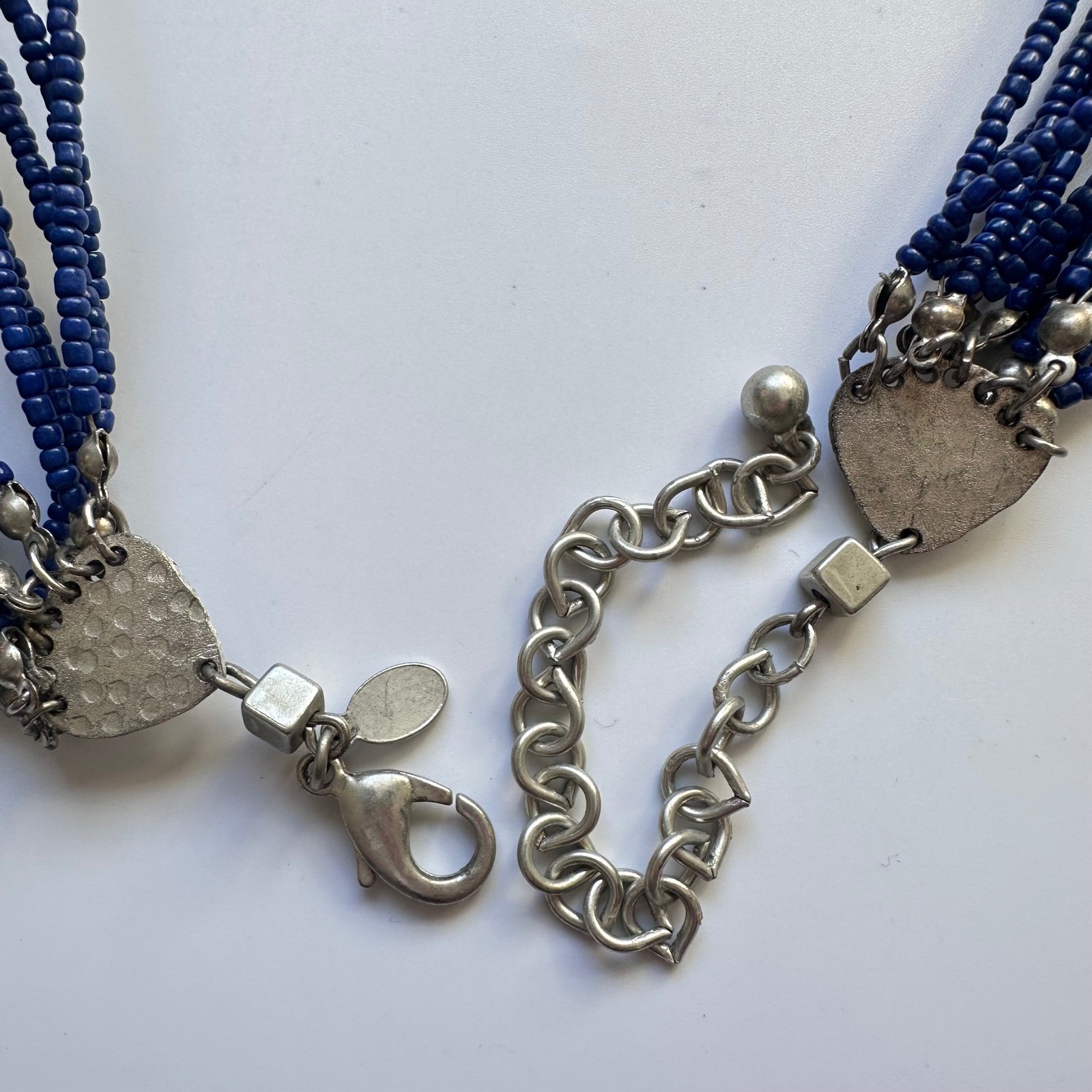 Chico's Blue Multi Strand Beaded Statement Bib Ne… - image 2