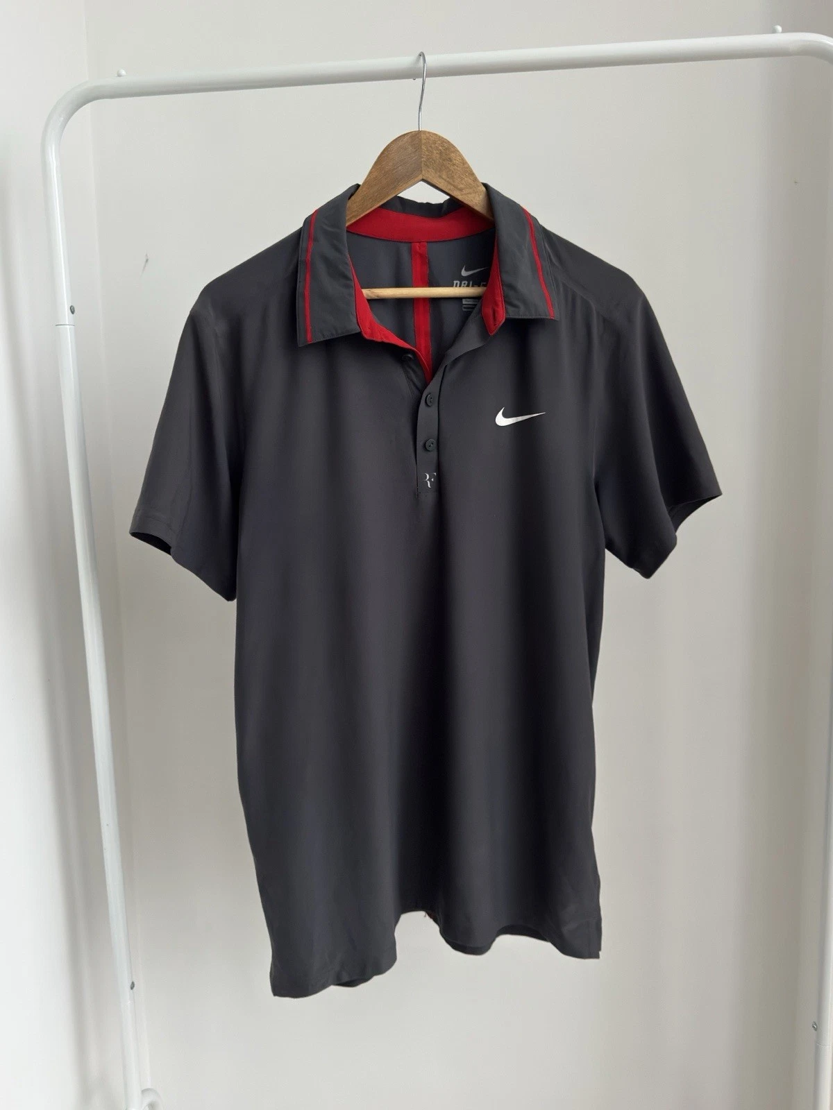ROGER FEDERER NIKE RF US OPEN 2011NIGHT SESSION POLO T-SHIRT TENNIS SIZE L