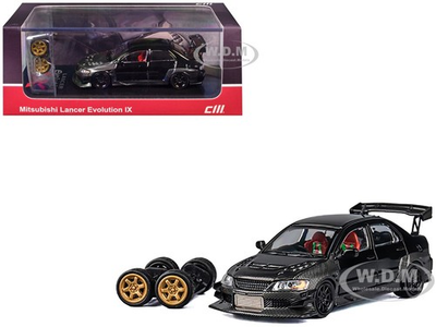 #ad #ad MITSUBISHI LANCER EVO IX RHD BLACK W EXTRA WHEELS 1 64 BY CM MODEL CM64 EVOIX 18 $22.99