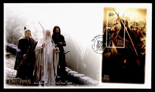 DR WHO 2003 NEW ZEALAND FDC LORD OF THE RINGS CACHET S/S M69394
