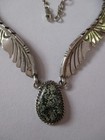 HANDMADE NATIVE AMERICAN STERLING SILVER NECKLACE & EARRING SET — photo 8