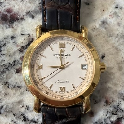 Raymond Weil Tradition 2800 Automatic Watch 18k  Gold Plated 21J Swiss Men Works