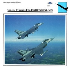 General Dynamics F-16 Fighting Falcon Edito Service Air Military Card USA