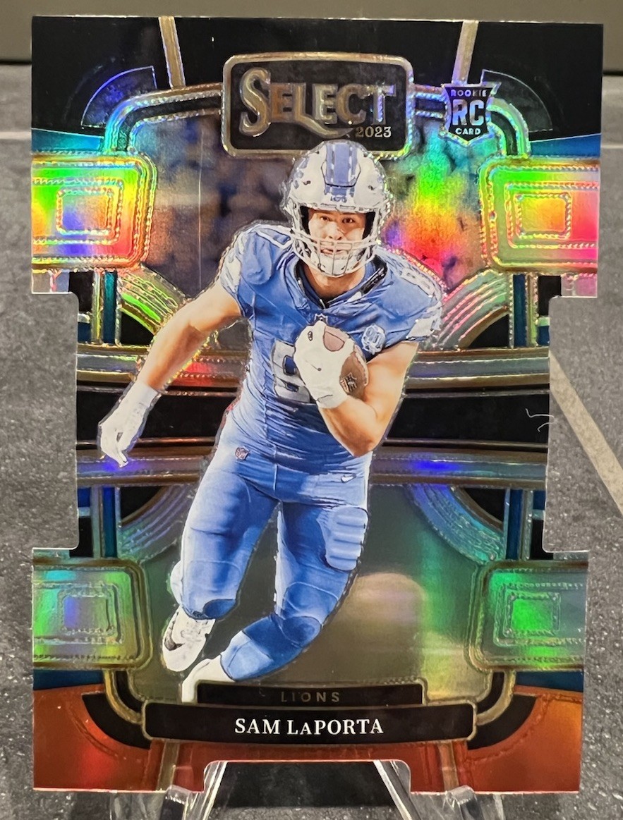 Sam LaPorta 2023 Panini Select Concourse #35 Black & Red Prizm Die-Cut (RC)