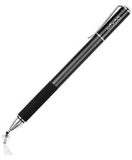 Stylus Pen for Touchscreen, 2-in-1 Disc and Fiber Tip Sensitivity and Black