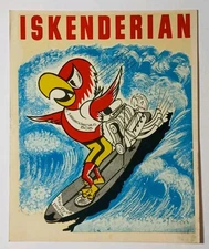 1960s Vintage Ed Iskenderian Poly Dyne Cams Surfing Decal Gardena California