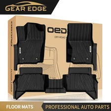 Rubber Floor Mats Liners for 2024-2025 Toyota Tacoma Double Cab TPE All Weather