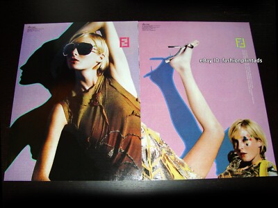 vintage FENDI 4-Page PRINT AD Spring 2000 MAGGIE RIZER Karl Lagerfeld