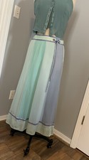 Vintage 90s Y2K Silk Cloud Maxi Skirt Boho Hippy Fairy Fest Mermaid Sheer Sequin