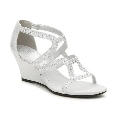 NEW YORK TRANSIT Natural Wedge Sandal, Silver, NEW! | eBay
