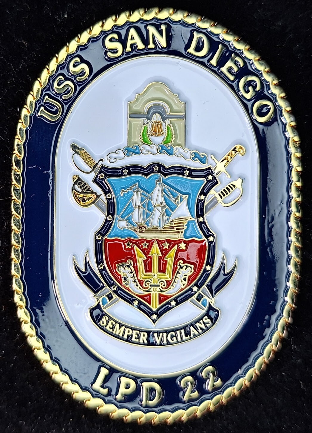 USS San Diego LPD-22 Semper Vigilans Navy Challenge Coin